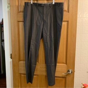 Lauren Ralph Lauren Men's Charcoal Gray Check Plaid 100% Wool Dress Pants 40X32